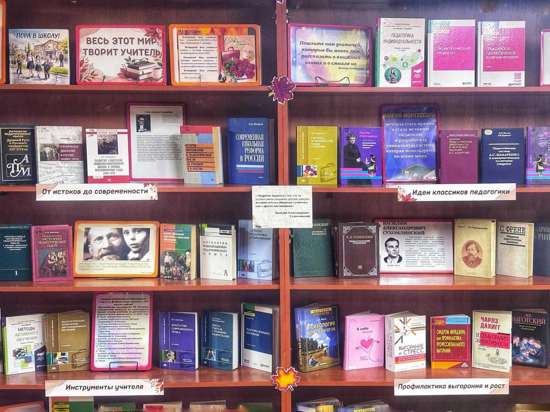 От истории школы до профилактики выгорания: книжная выставка ко Дню учителя